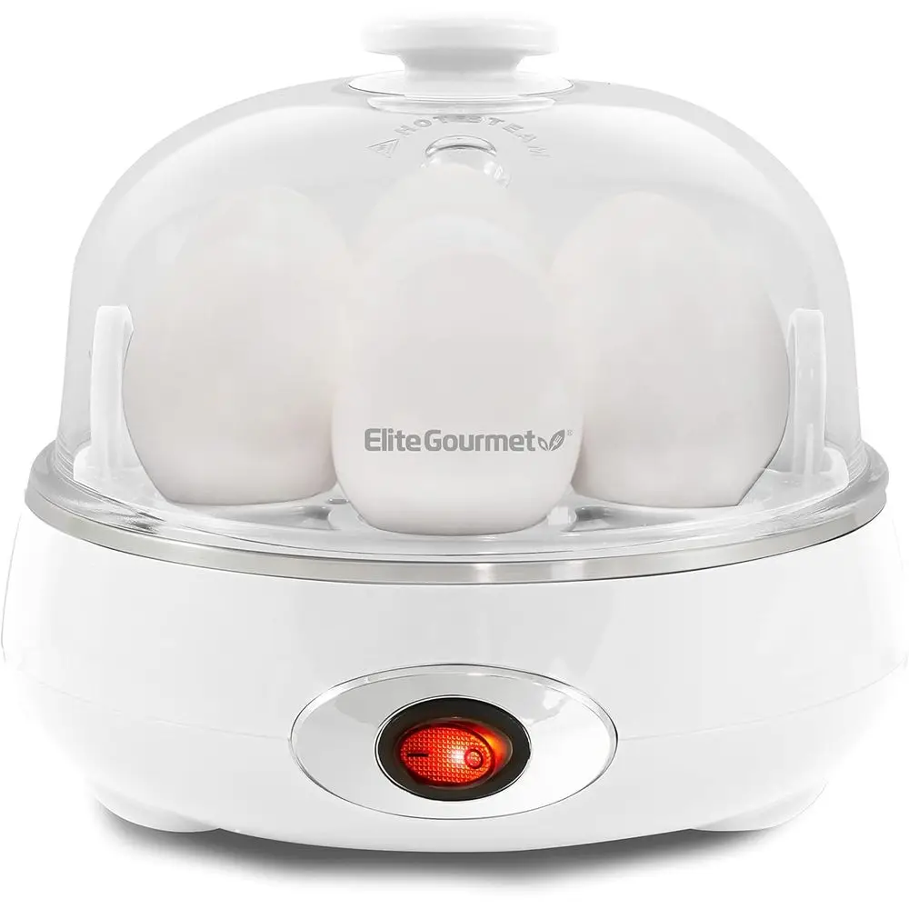 

7 Egg City Cooker, Poacher, Omelet Maker, Scrambled, Soft, Medium, Hard Boiled with Auto Shut-Off and Buzzer, BPA Free, Classic