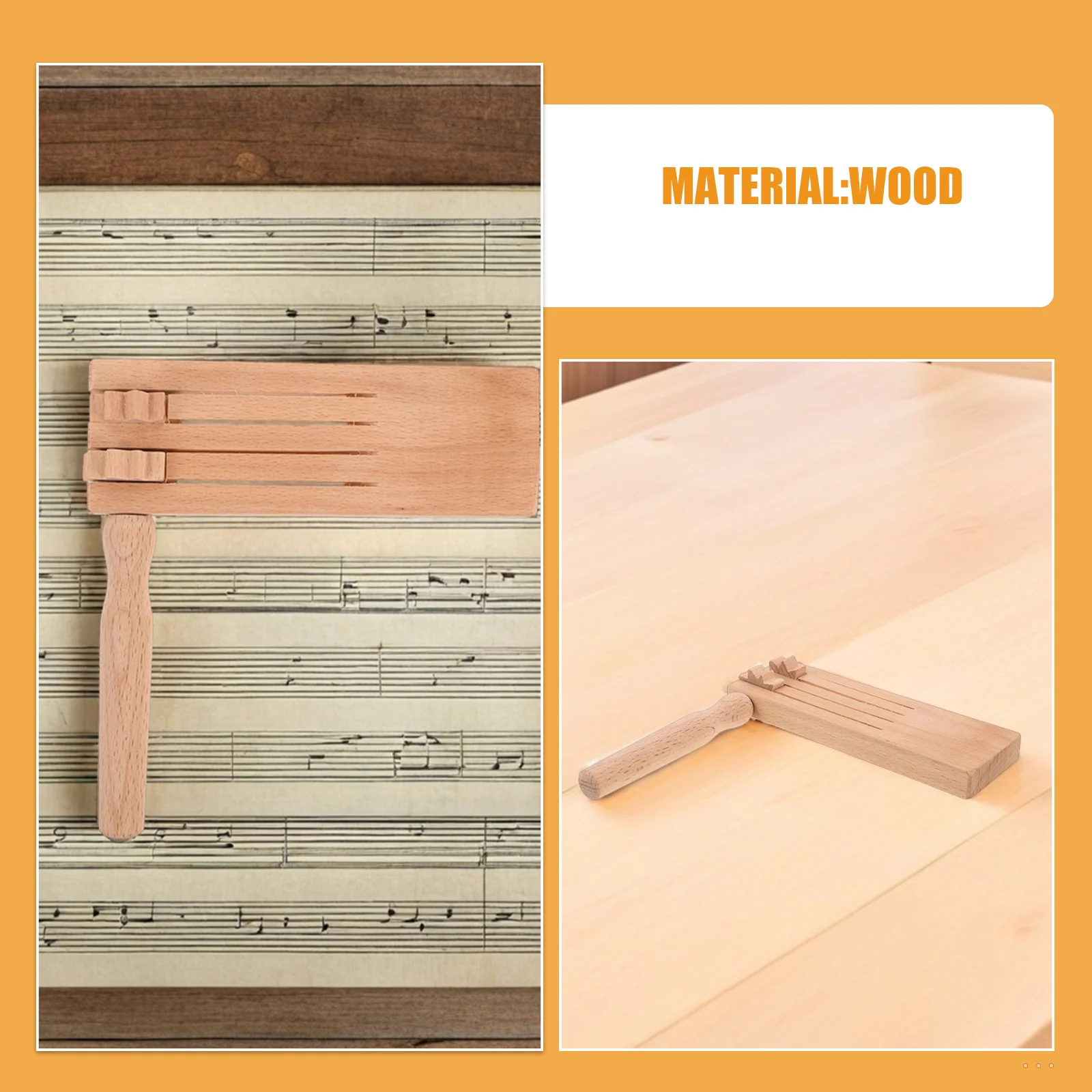 قطعتان من صانع الضوضاء بسقاطة دوارة خشبية بتصميم تقليدي لحفلات أعياد الميلاد والمناسبات الرياضية وتطوير الإيقاع المبكر #3