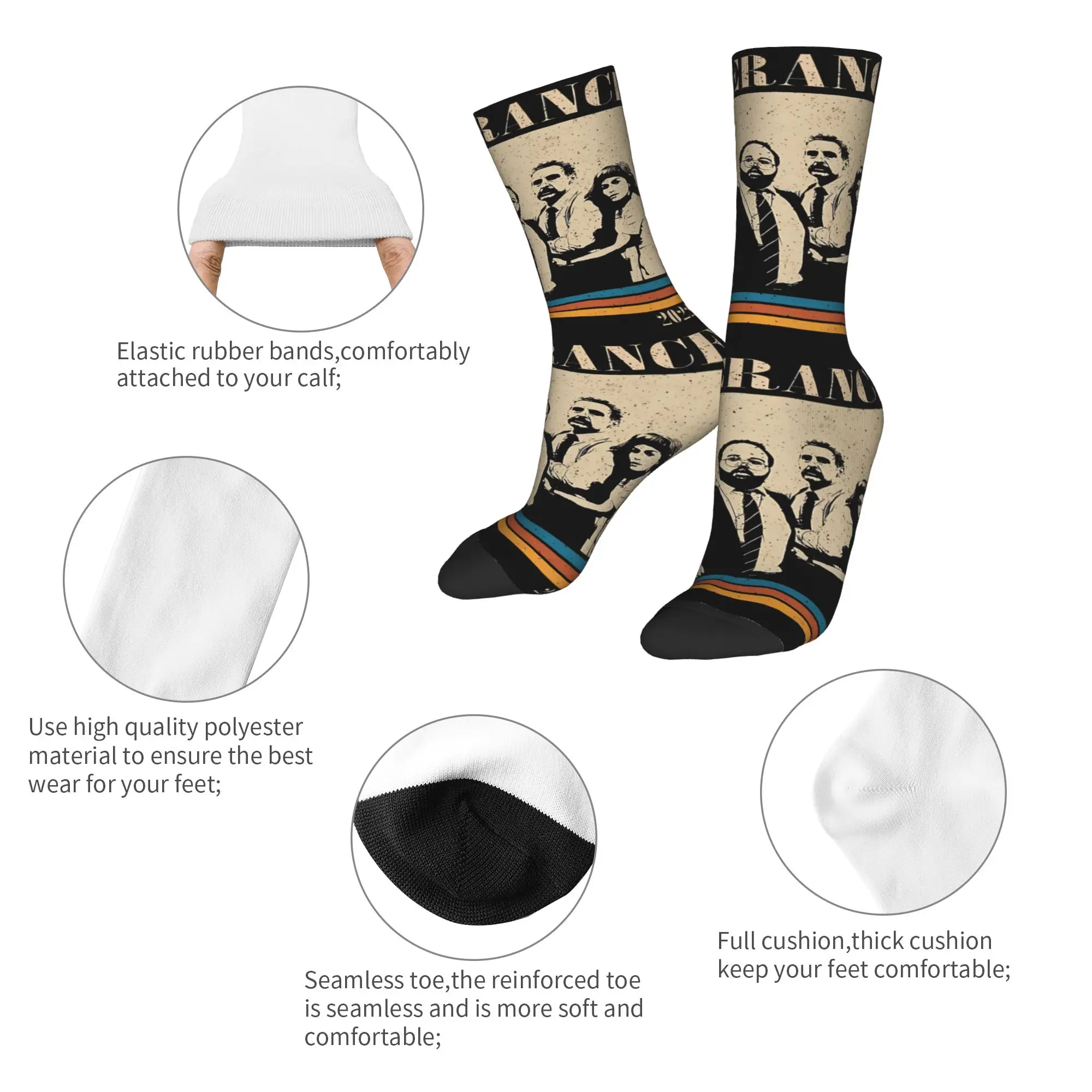 لومون الصناعات قطع التلفزيون الجوارب الشتاء جوارب مضحك الكبار الرجال الجوارب الناعمة الدافئة الرسم الدراجات عدم الانزلاق الجوارب