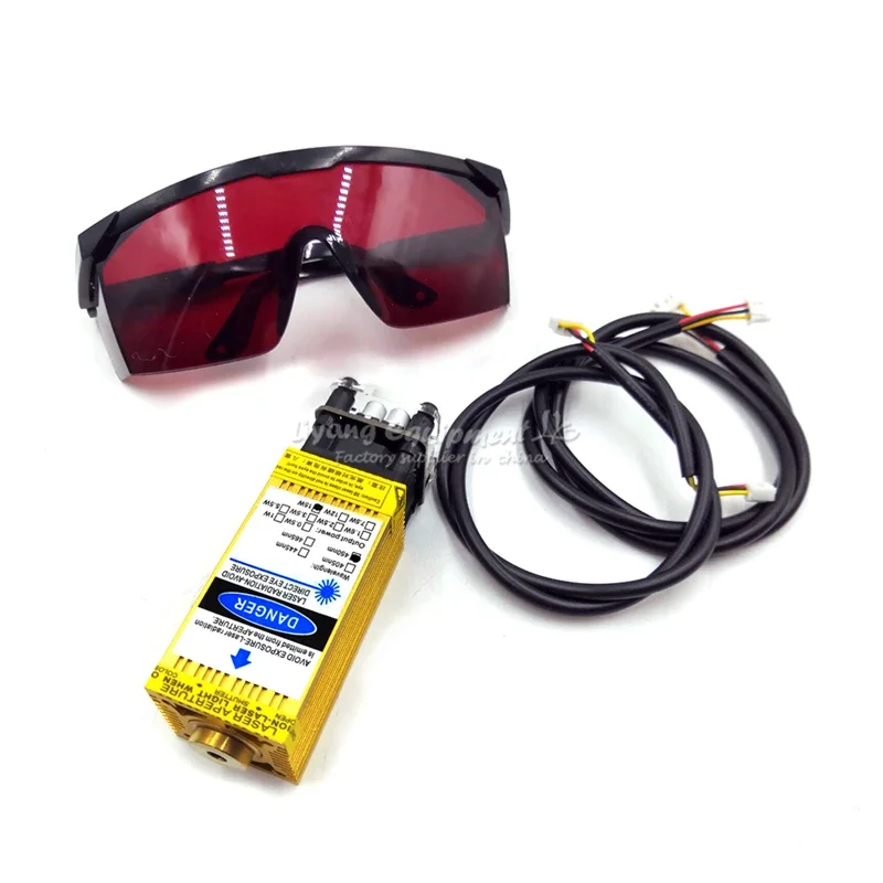 LY 0.5W 1W 2.5W 3.5W 5.5W 7W 10W 15W Laser Module with Goggles Wires for CNC Router Engraving Milling Machine Engraver Use 12V