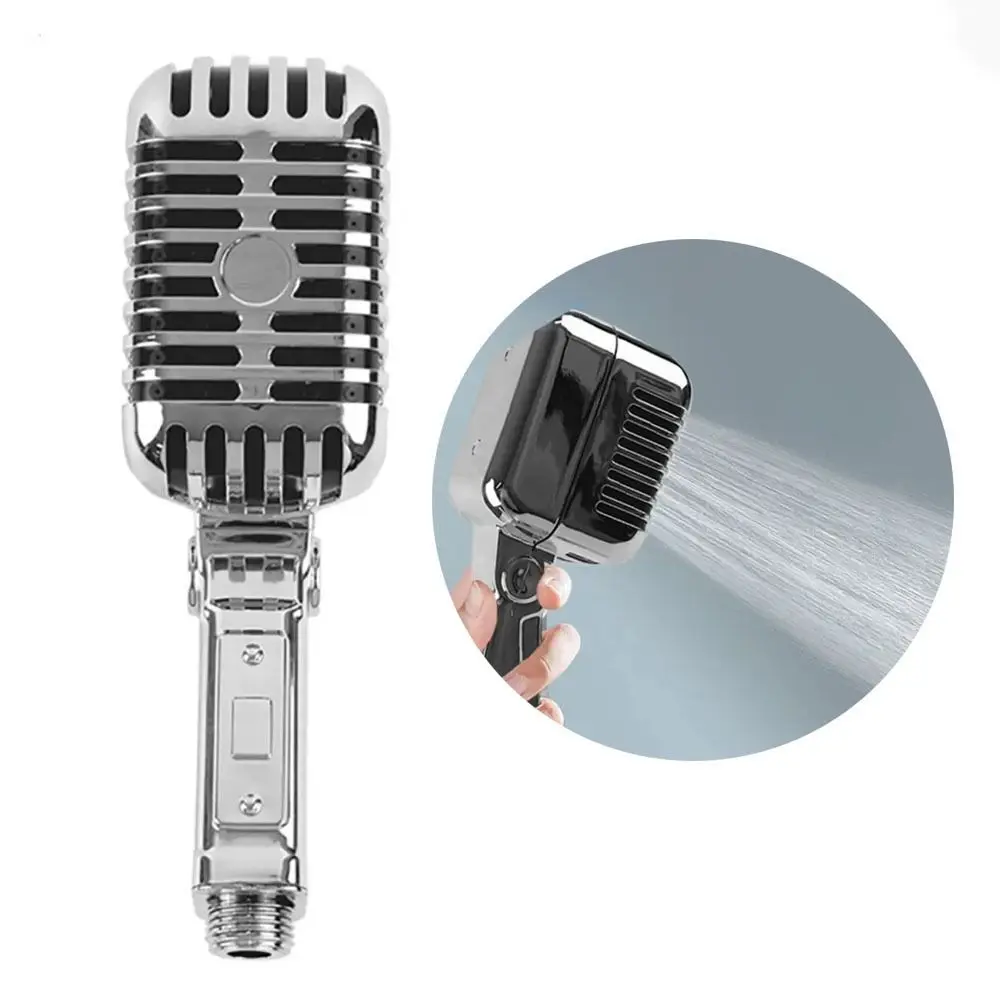 High Quality High Pressure Microphone-shaped Shower Head Water Saving Funny Showerhead Creative ABS Shower Sprayer Bathroom