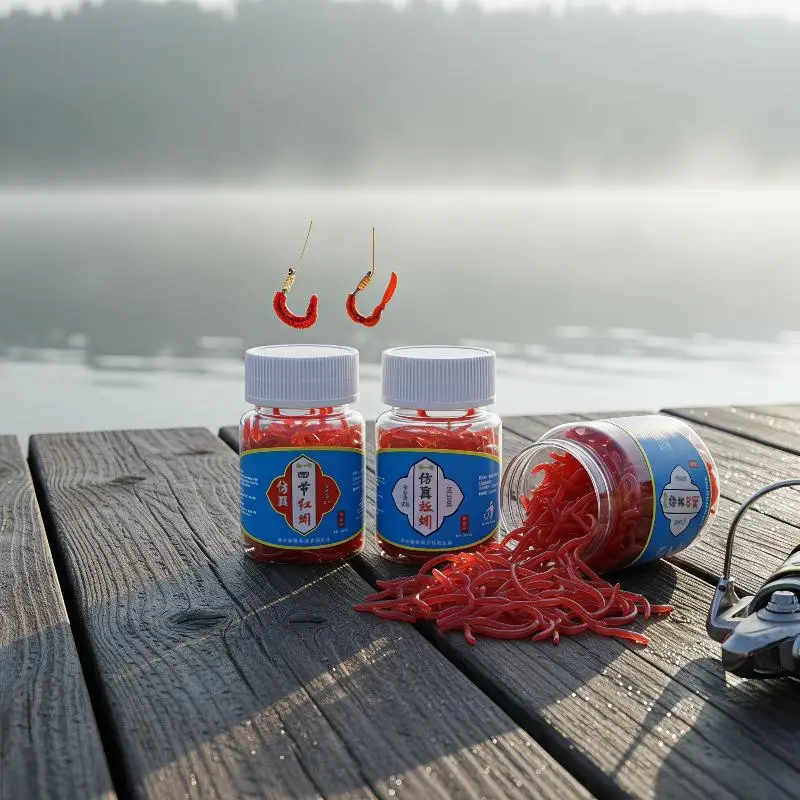 Süßwasser-Angelköder 100 Stück Realistische Blutwurm-Rotwurm-Köder für Barsch- und Brassenangeln – Detail 7
