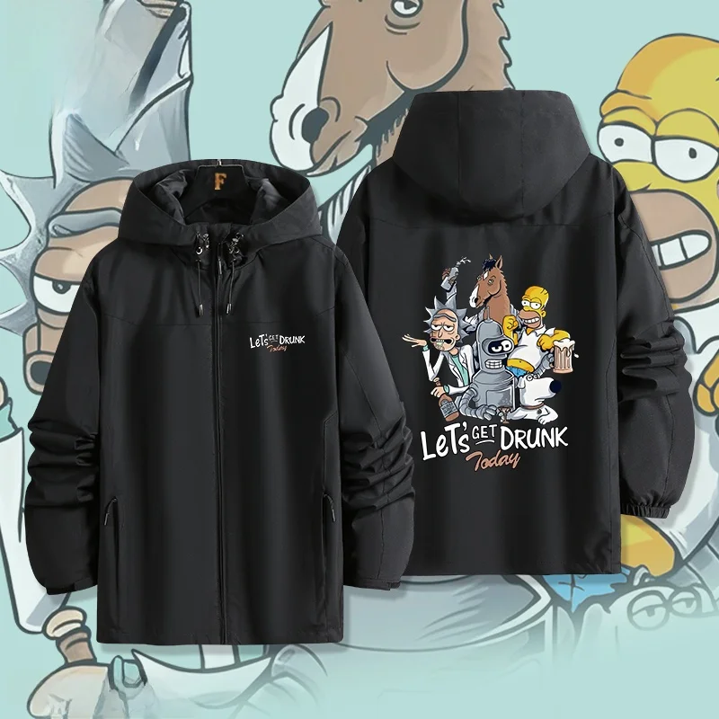 

Collaborative Soft ell Jaet Simpson Тематическая верхняя одежда с героями мультфильмов Повседневная ветрозащитная мужская куртка из полиэстера