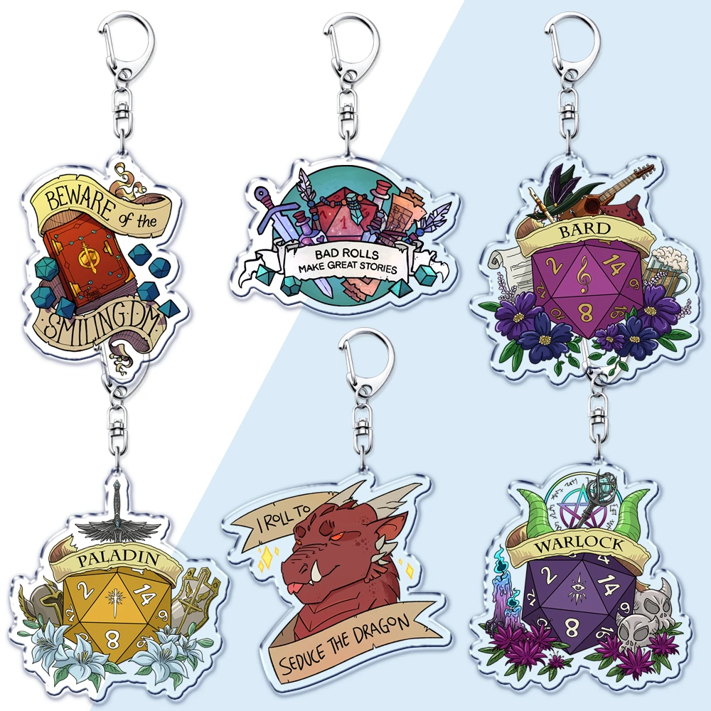 Llaveros de moda para juegos de rol críticos, accesorios para bolsos, llavero de Vox Machina Mighty Nein, joyería, regalos para amigos, gamers y fans del gaming