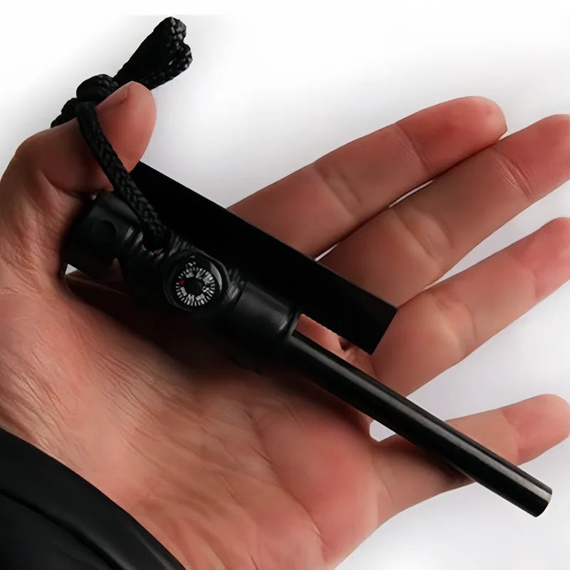 

Outdoor Portable Compass Waterproof Ignition Rod Magnesium Strip Scraper Camping Survival Ignition Stone Men's Gift