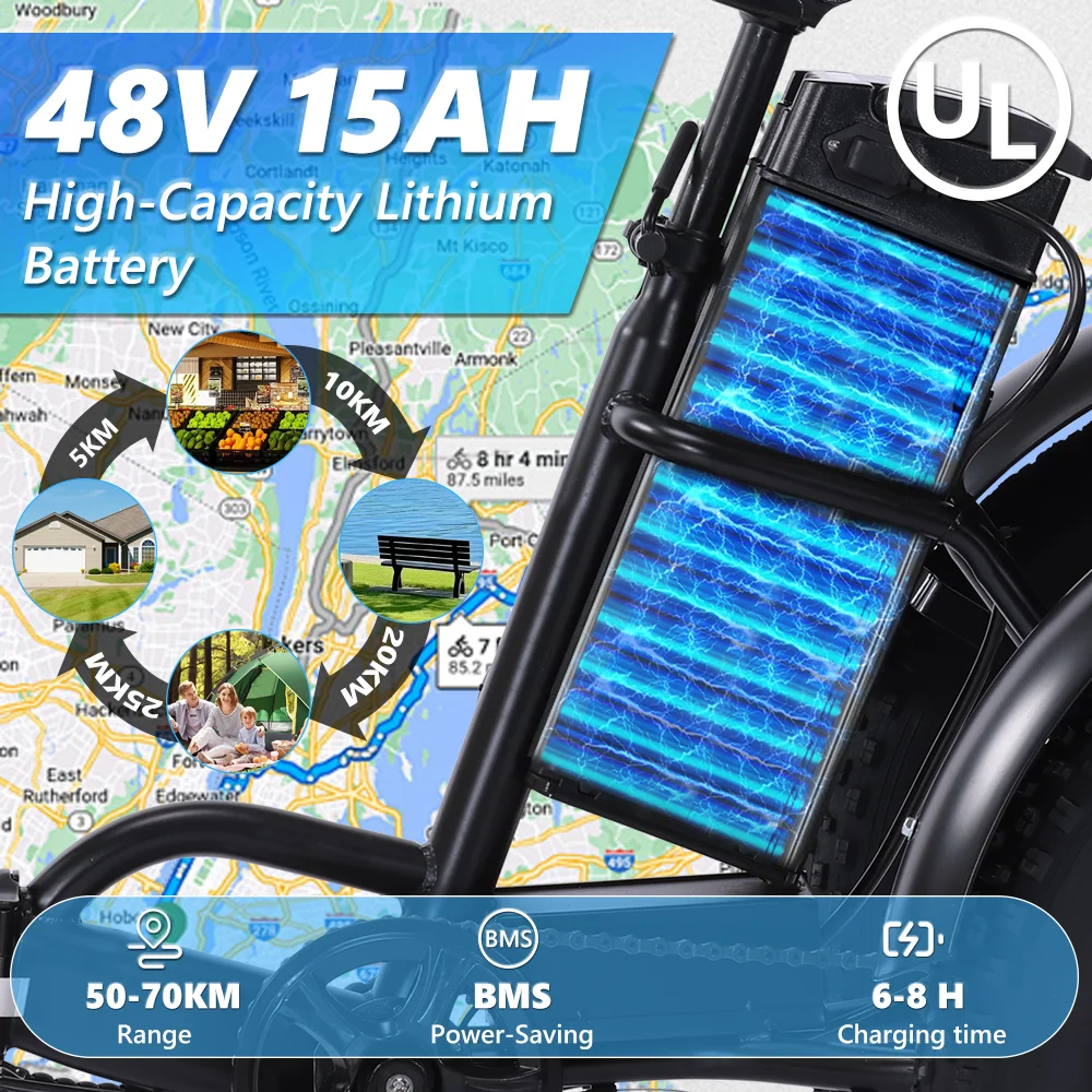 دراجة ثلاثية العجلات كهربائية للبالغين، دراجة كهربائية بقدرة 500 وات، دراجة كهربائية، مقاس 20 بوصة × 4.0 بوصة، دراجة كهربائية بإطارات عريضة، دراجة كهربائية ذات 3 عجلات