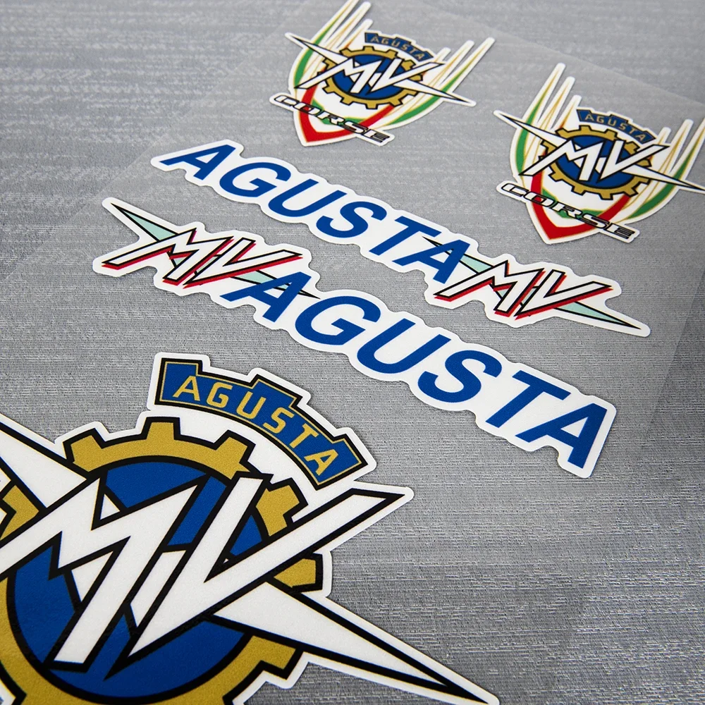 Reflective Motorcycle Stickers Bike Helmet Decals Graphics for MV Agusta MVAgusta Vintage Racing Logo LAMINATED