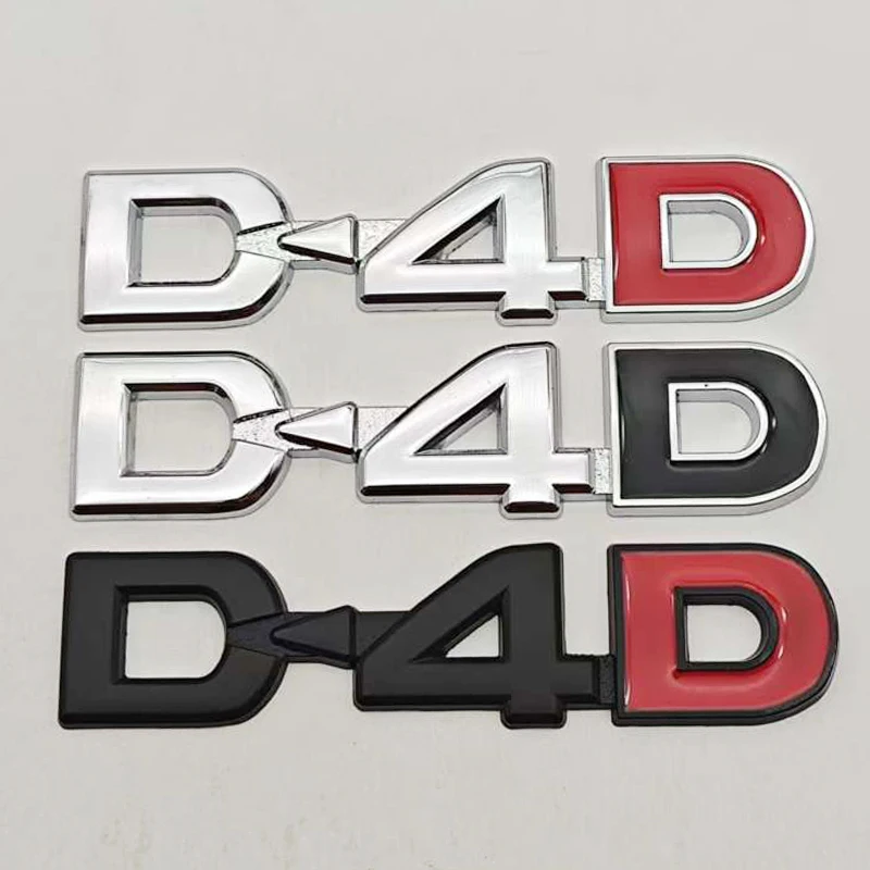 Logotipo de letras de Metal 3D para coche, insignia D4D, emblema de guardabarros para maletero, pegatina para Toyota Yaris Corolla Avensis Land Cruiser Hilux, accesorios