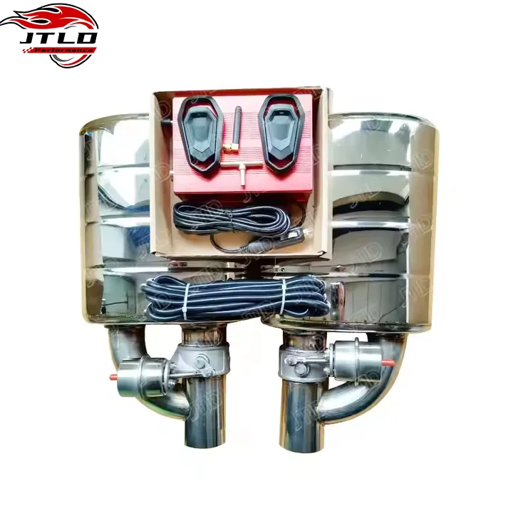 

JTLD Universal 3.5'' 89mm 201SS Exhaust Muffler Vacuum Valve Muffler With Controller Pneumatic Single Valve Muffler