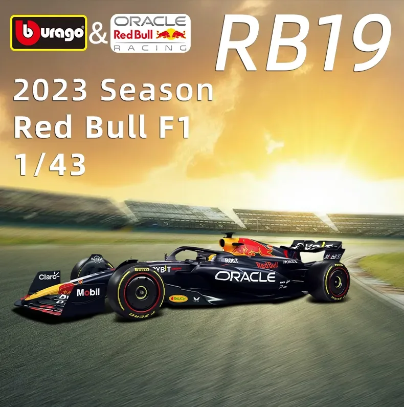 Bburago 1:43 2023 Oracle Red Bull Racing RB19 #1 Max Verstappen #11 Sergio Perez Formula One Simulation Alloy Toy Car Model