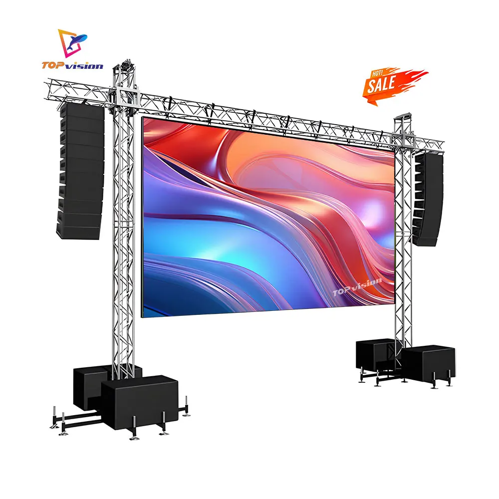 TOPvision Ledwall Outdoor Event Stage Background Backdrop Led Display Screen P3.91 IP65 High Definition