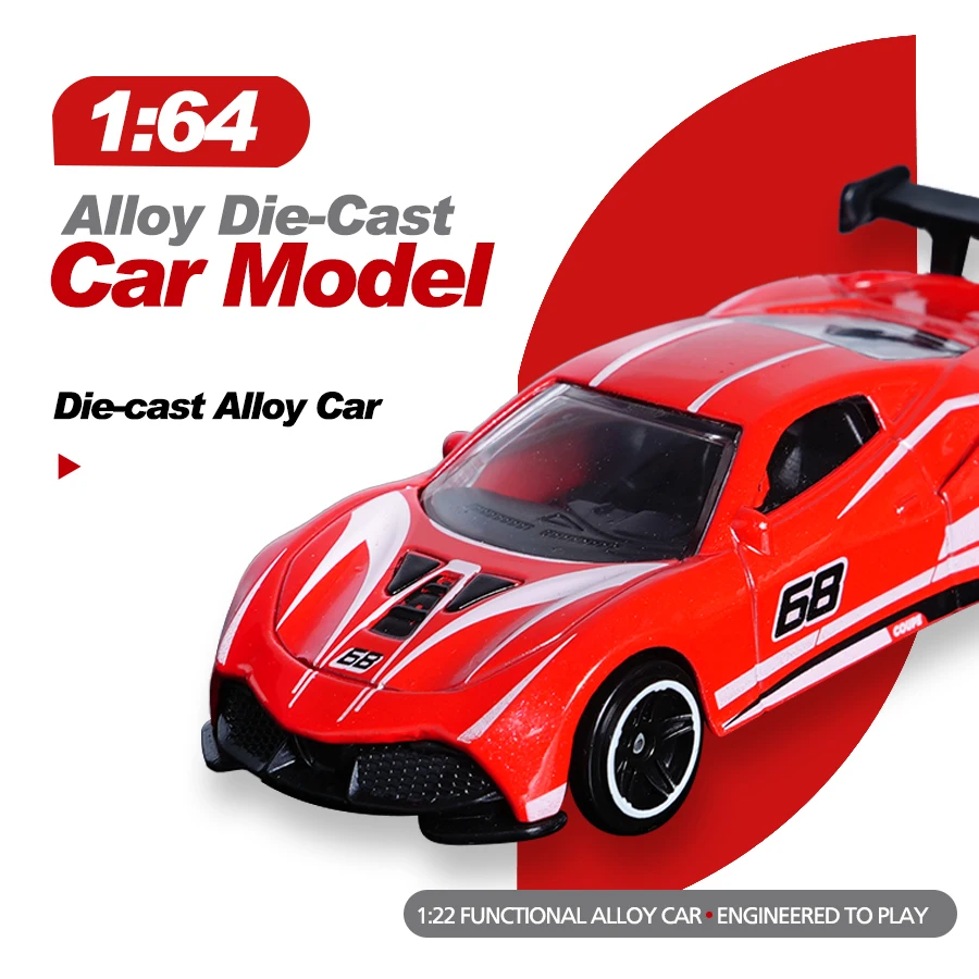 Cool Mini Alloy Supercar Model Toy Car, Alloy Body, Display Box Available for Purchase, Full of Details, Cool Red and White Color Scheme, Suitable for Home Decoration | Desktop Decoration Display, Car Enthusiast Collection | Play with It, a Great Gift Choice for Birthdays & Holidays (Christmas, Halloween)