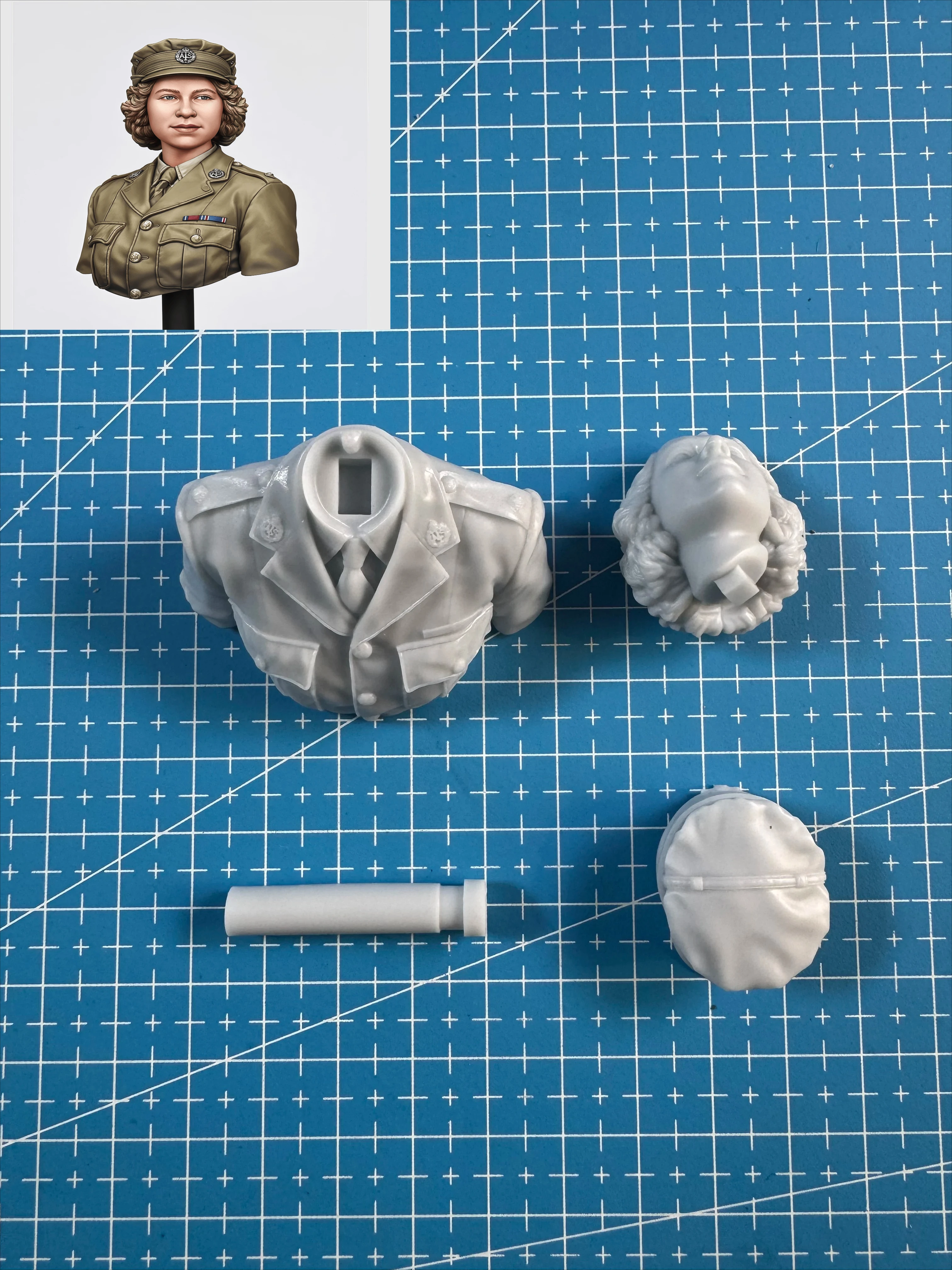 

60mm Resin Model Assembly Kit, GK, ATS Unit Second Lieutenant Bust, Unpainted, Needs To Be Assembled