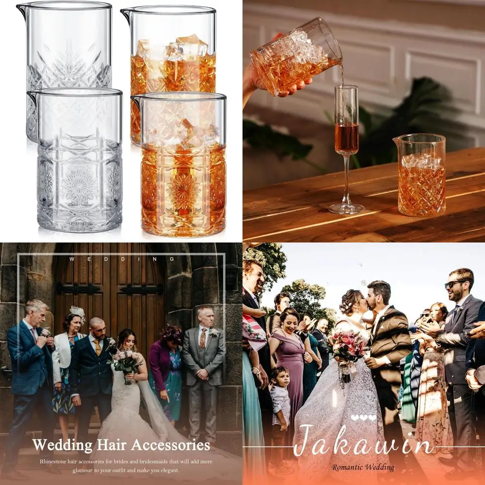 

4 Pcs Cocktail Mixing Glass 23.67 oz Martini Cocktail Stirring Glass Thick Bottom Crystal Glasses Stable Mixing Cups for Drinks