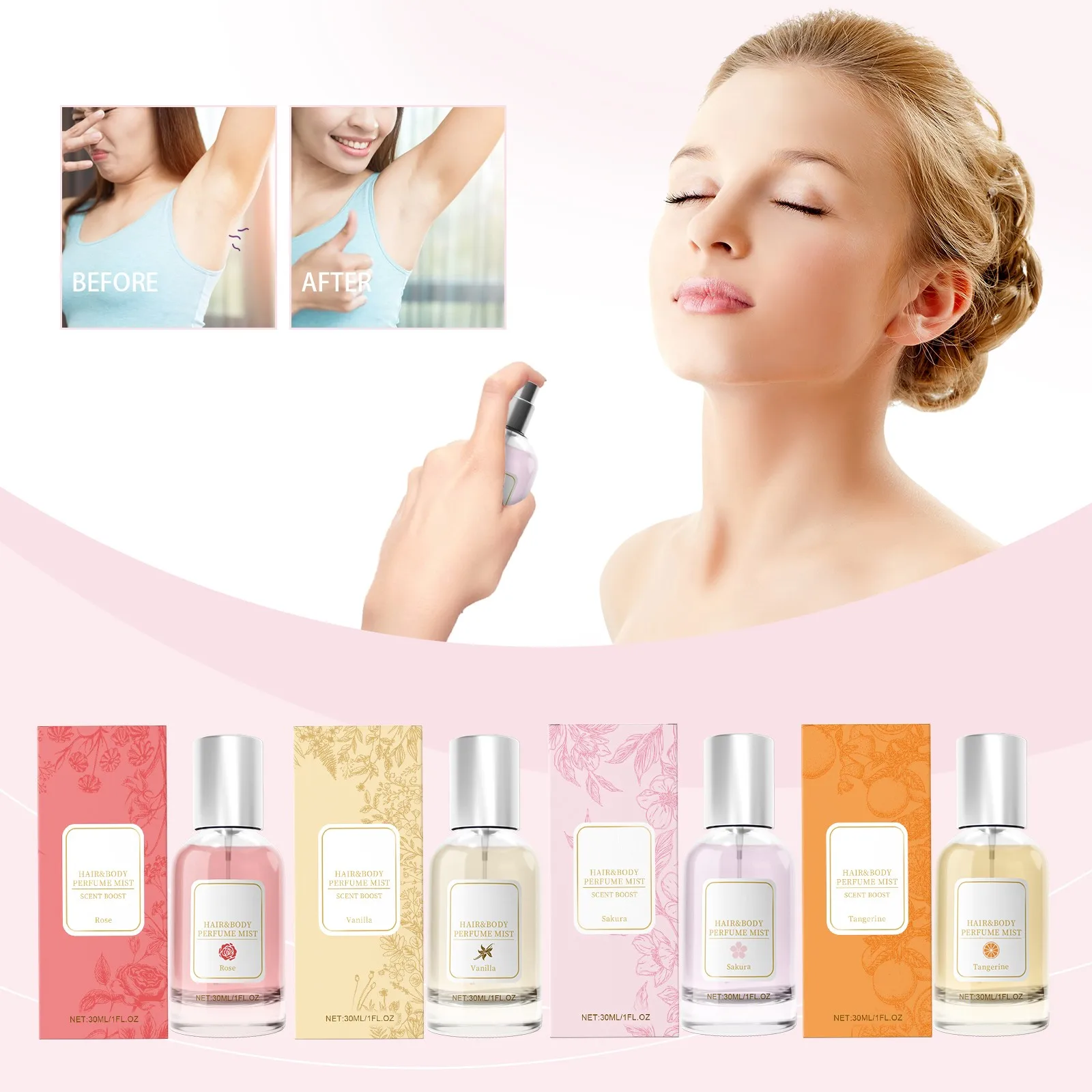 Hair Body Perfume Mist ，Fragrance Mist，Perfume Spray， Light And Non-greasy, Long-lastingfragrance.（30ml）