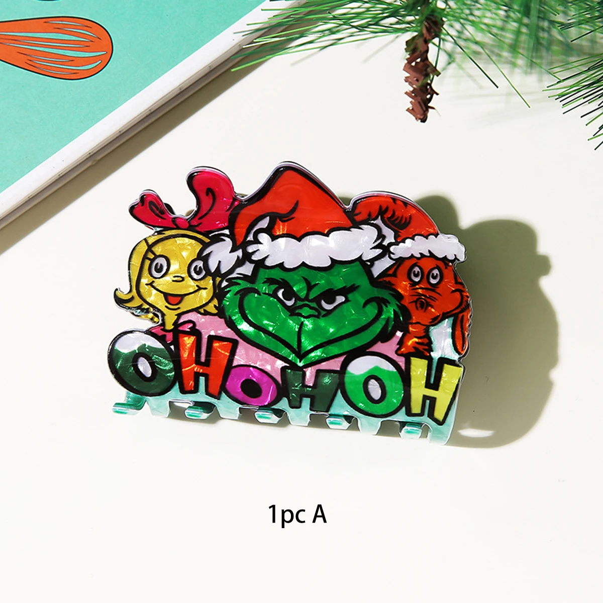 Christmas Santa Snowman Scratch Clip, Cartoon Versatile Shark Clip Holiday Atmosphere Hairpin, Gingerbread Man Christmas Hair Or