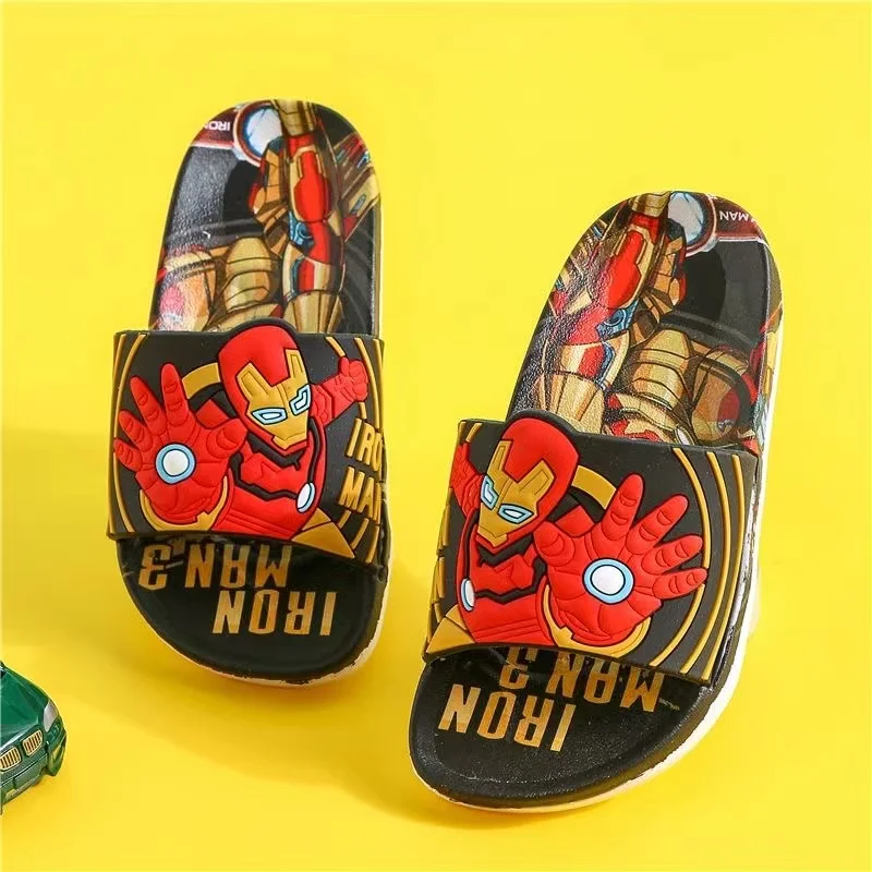 Summer Baby Boys Slippers Kids Girls Beach Shoes Children Flip Flop Cartoon Iron Man Captain America Elsa Indoor Home Sandals