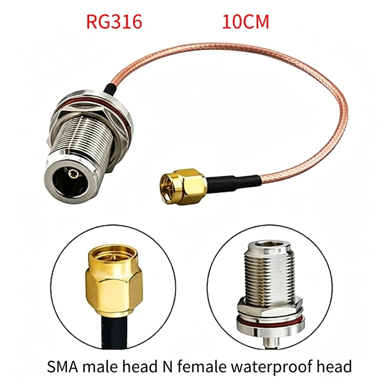 Super Sale Meshtastic LoRa Antenna Hotspot Outdoor N Male Omni Fiberglass Long-Distance Receiving 50W Antenna 35cm +SMA 915MHz