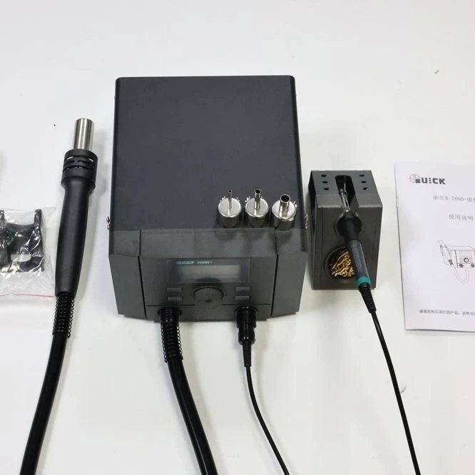 

High Quality Original Quick 709D+ Maintenance System Digital Display 2 in 1 Hot Air Gun Desoldering Rework Soldering Station