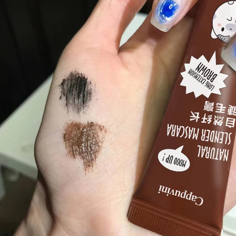 "Cappuvini Animal-Shaped Tube Mascara - Lengthening, Volumizing, and Curling Effect; Water-Resistant, Long-Lasting Hold without