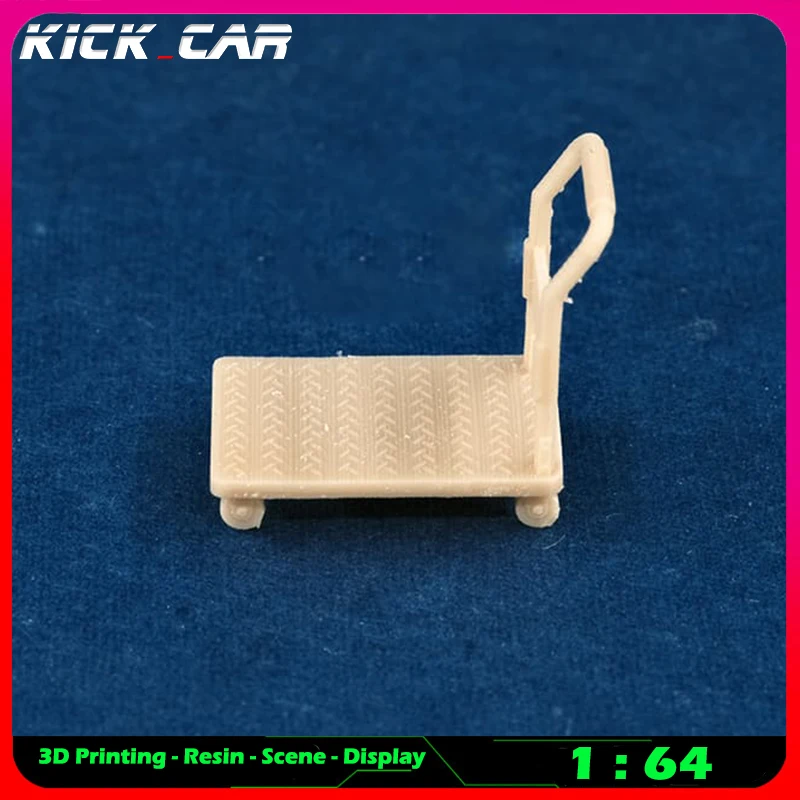 Kickcar 1/64 Handcart Model Car Diorama Uncolored Resin Garage Scene Repair Tools Decoration Simulation Scene Toy