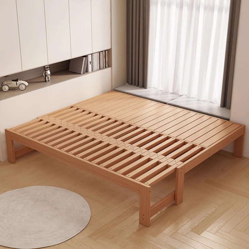 

Beech sofa bed semi-retractable pull-out bed living room small apartment tatami simple single folding dual-purpose sofa bed