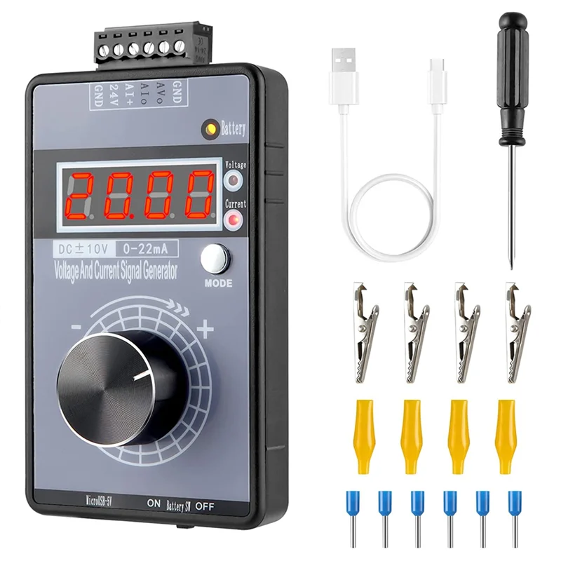 0/4-20MA DC 0-10V Signal Generator,Analog Generator with 4-Digit LCD Display,Accuracy 0.01,for PLC/Panel Testing