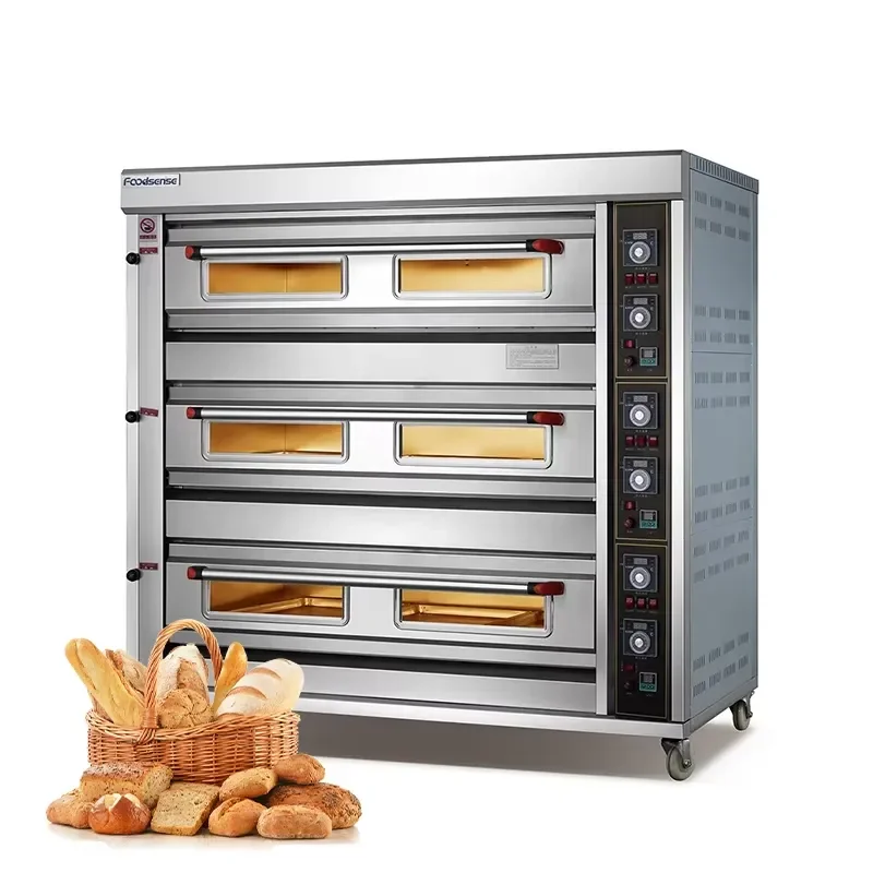 Commercial Large Pizza Oven with Microcomputer Control System New Deck Oven for Baking Bread Pizza for Nuts Corn
