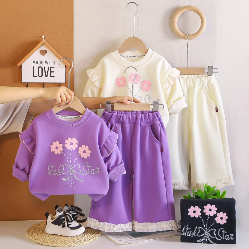 New Autumn Baby Clothes Set Children Girls Clothing Long Sleeved T-Shirt Pants 2Pcs/Sets Infant Casual Costume Kids Sportswear