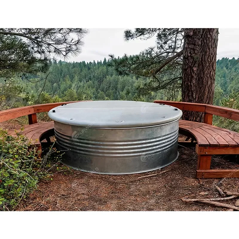 Stock Tank Pool Cover Dustproof Rainproof Tear-resistant Drop Stitch Pool Cover Slats Inflatable Round Stock