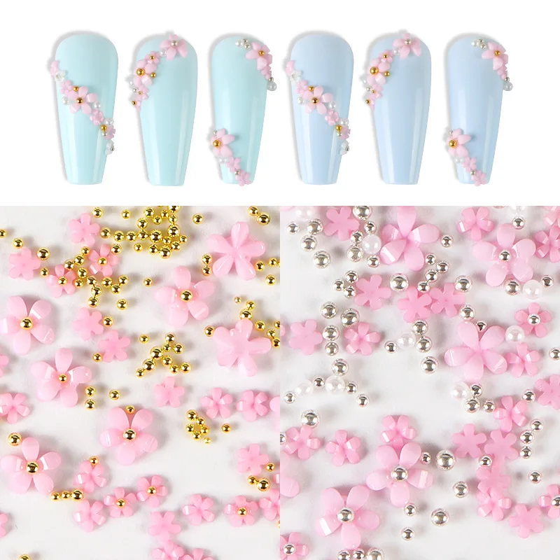 4.5g Resina Flores Manicure Encantos Arte Decoração Jóias Metal Beads DIY Beleza Make-ap E Nail Enhancement Ferramenta Accessorie