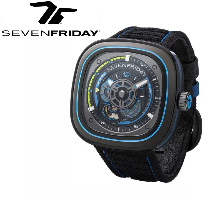 SEVENFRIDAY watch P3C/03 men\'s fully automatic mechanical watch P series waterproof fashion men\'s watch luxury brand mature men