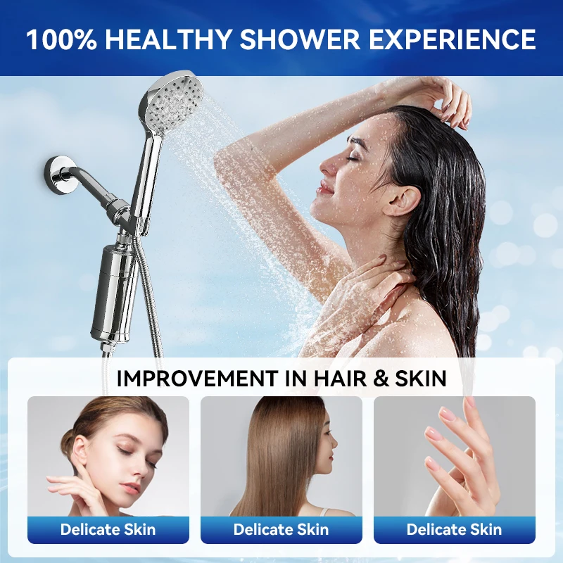 Wheelton Household Shower Water Filter - Filter Water Reduces Chlorine Heavy Metal  Sediment Improves Dry Itchy Skin & Hairloss