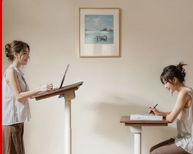 Solid wood lifting computer desk for mobile small apartment use for learning