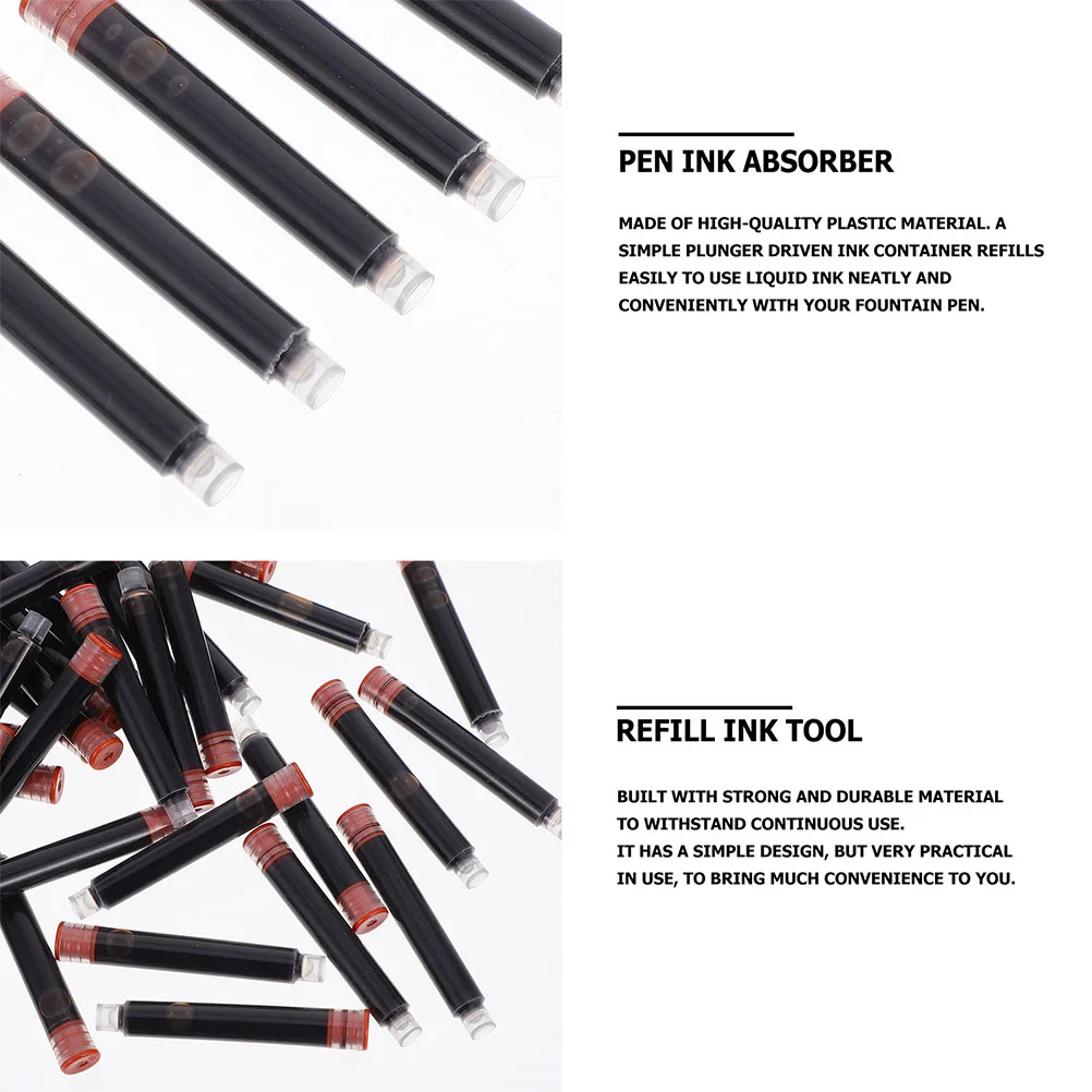 

100 Pcs Fountain Pen Ink Sac Refills Writing Plastic Replacement Student Refillable Office