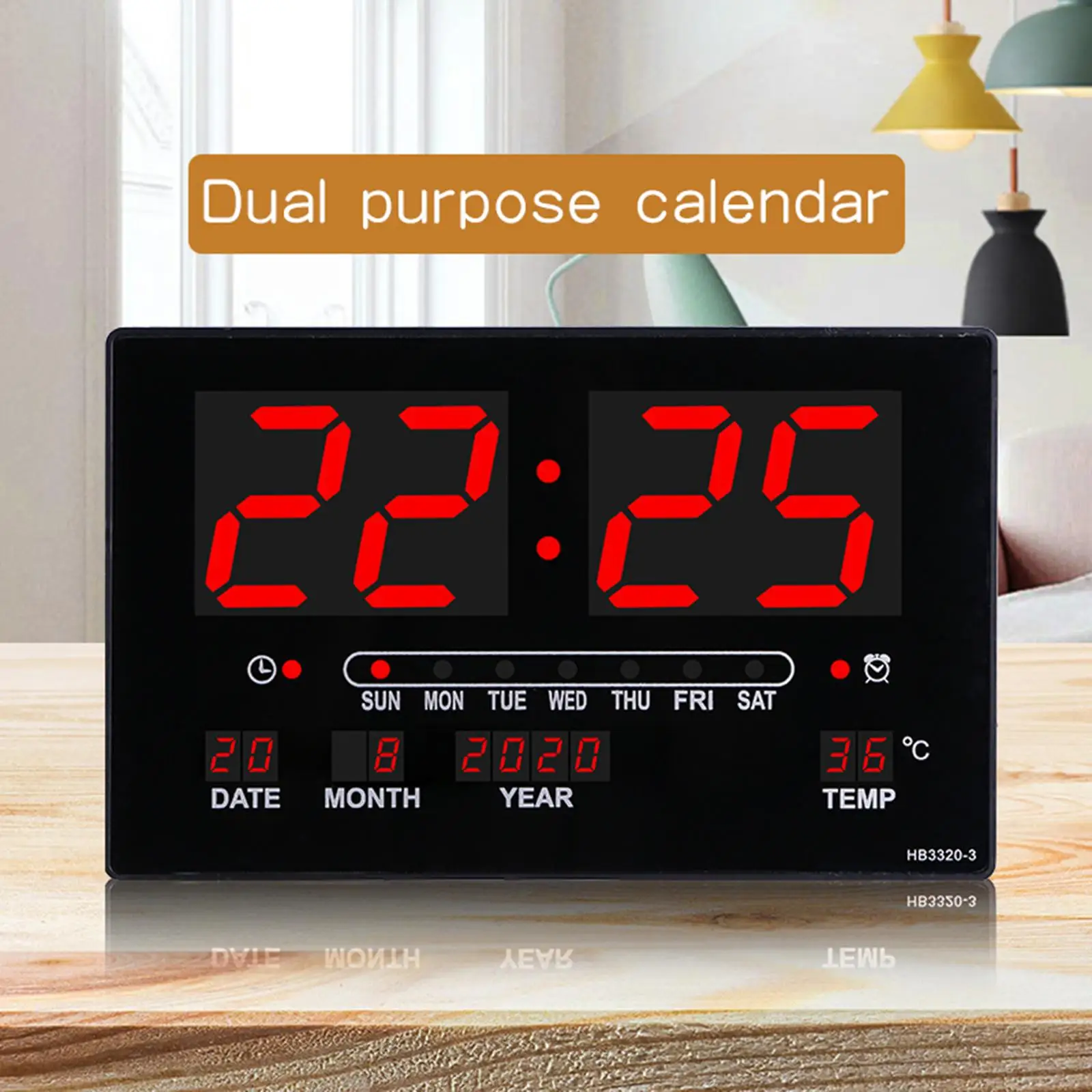 1 Piece Modern Digital Wall Clock with Day Date Alarm Clocks for Living Room Office Hotel Gym Fitness