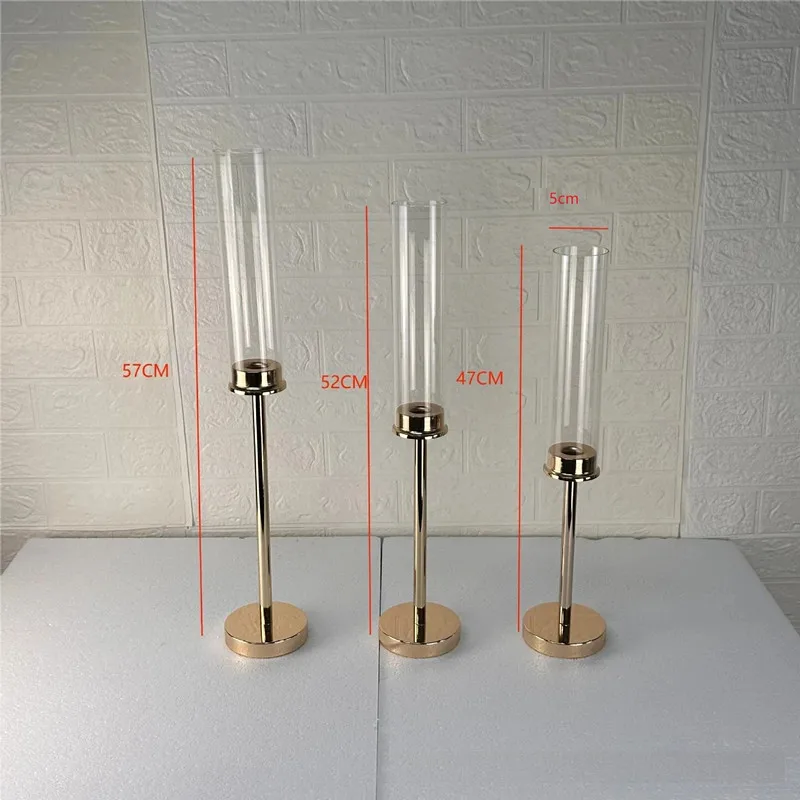 10 sets=30pcs glass/Acrylic tube wedding creative party candle holder personalized wedding decoration wrought iron candle holder