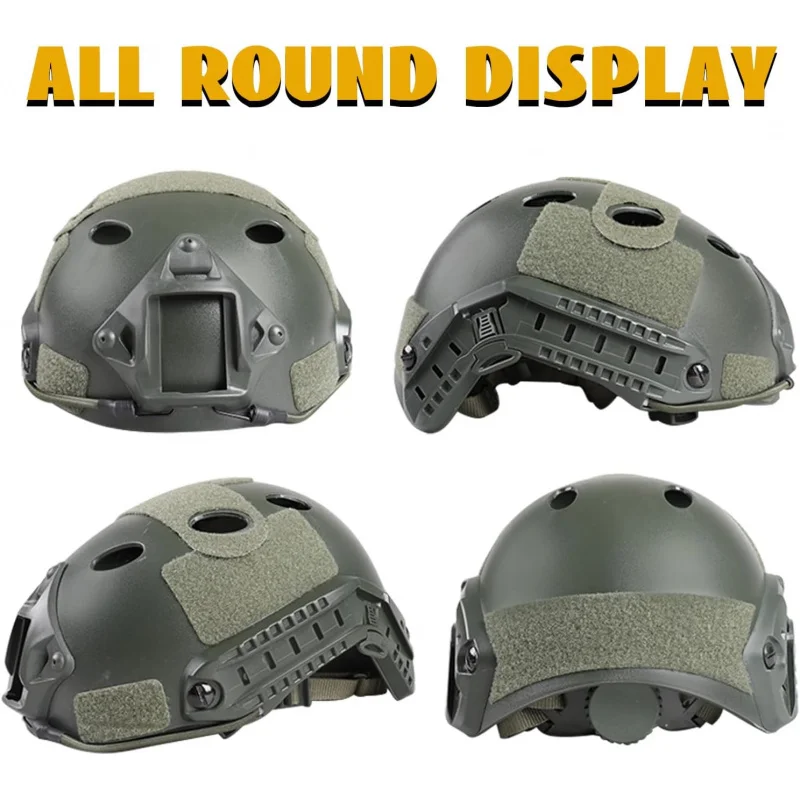 Adjustable Tactical Helmet with Helmet Cover, PJ Type Tactical Multifunctional Protective NVG Mount for Cosplay Hunting Shooting