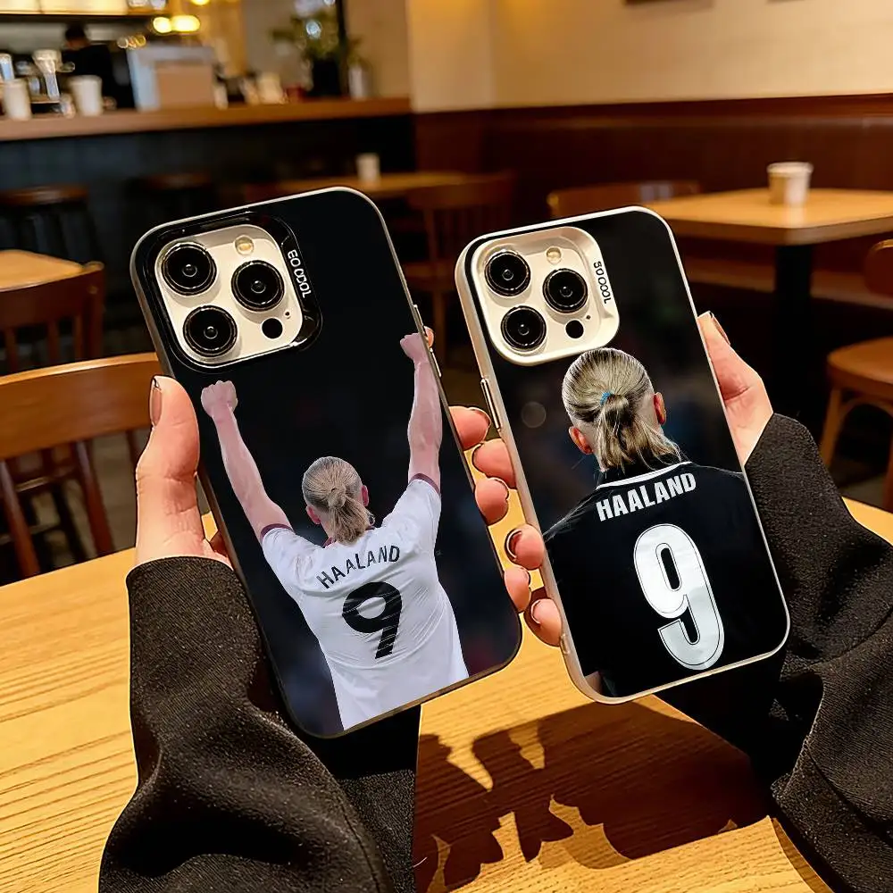 

Center forward Erling Haaland Phone Case For iPhone 17,16,15,14,13,12,11 Plus,Pro Max,XS,Colorful Silver Phone case Funda Cover
