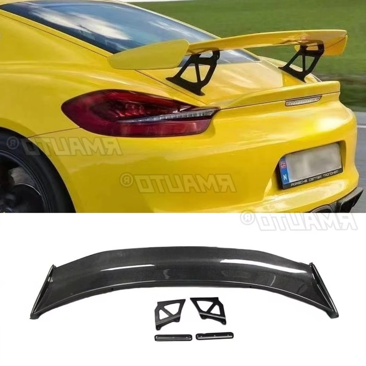 

Для Porsche 718 981 987 GT4 Стиль 2015-2020 Автомобильный задний спойлер багажника, крыло из настоящего углеродного волокна, задний спойлер багажника, аксессуары
