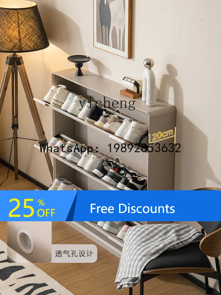 AA  ultra-thin entry door  tipping bucket shoe cabinet household entrance corridor very narrow storage cabinet