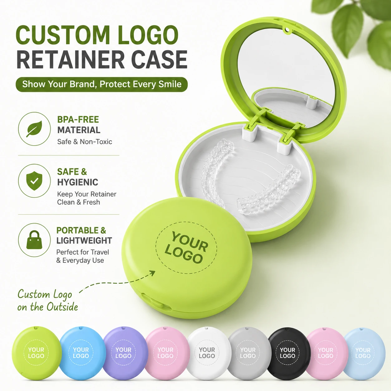 100pcs Customized logo Orthodontic Case Mouth Guard Braces Box