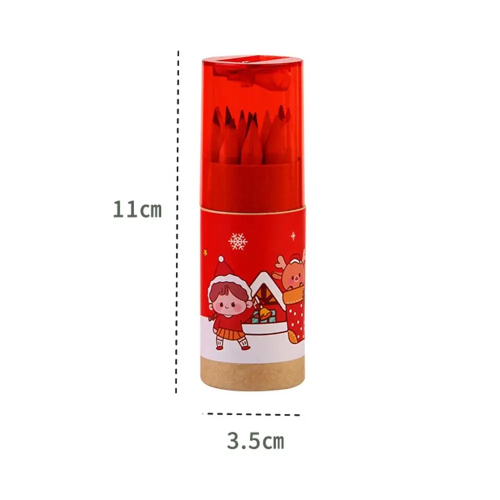 Fournitures de croquis peintes à la main, fournitures de papeterie, crayons de dessin, crayons en bois, stylo de croquis, crayons de couleur de noël