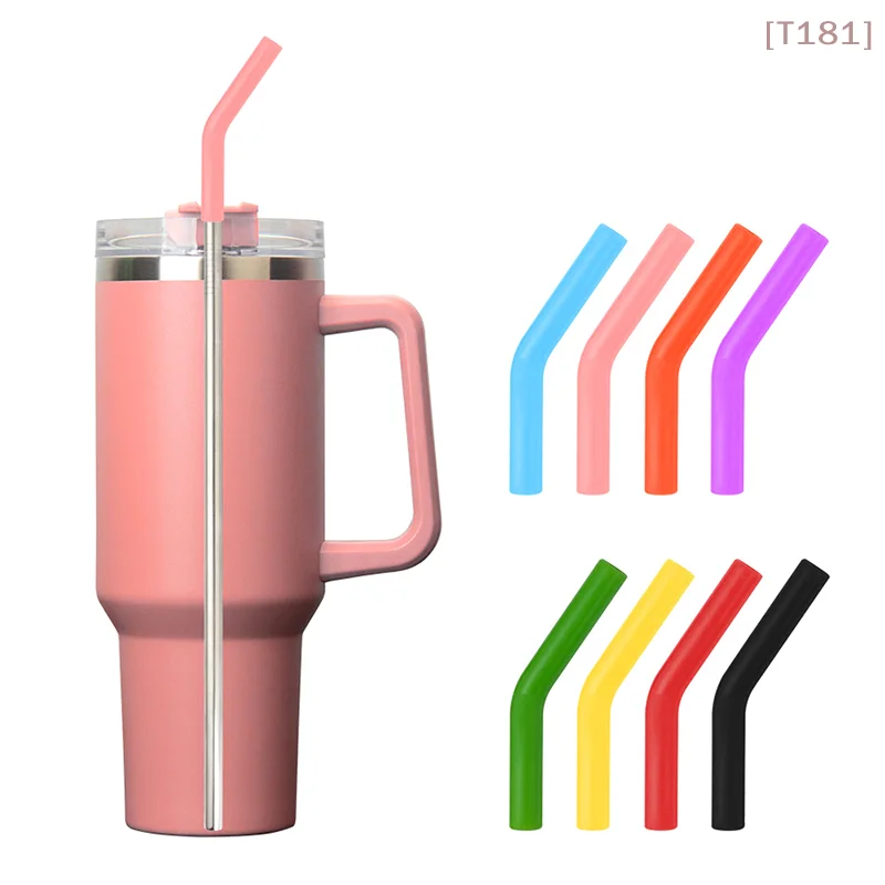 [E] 6Pcs/Set Soft Silicone Straw Covers Straws Tips Covers F