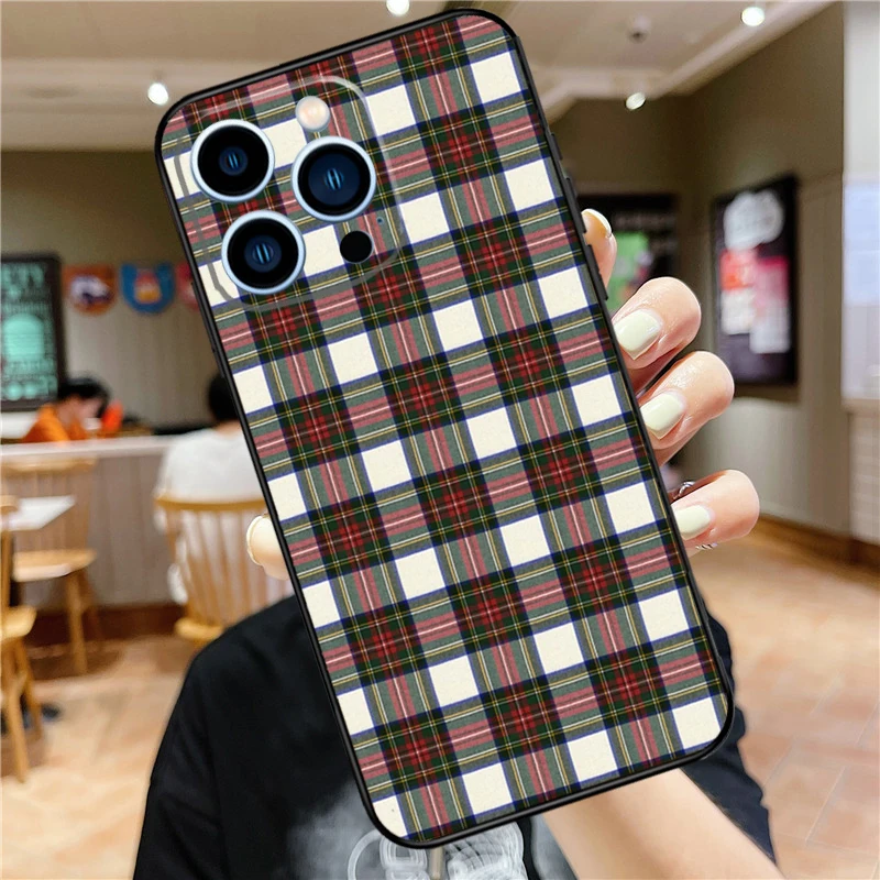 Clan Stewart Dress Tartan Plaid Pattern Case For iPhone 15 13 12 11 14 Pro Max Mini X XR XS Max SE 2020 2022 7 8 15 Plus Cover