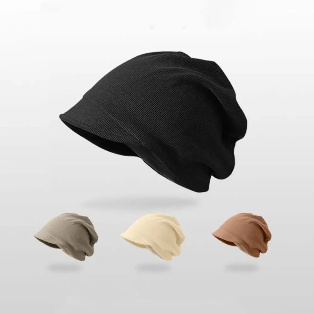 

Visor Beret Hat Solid Color Beanie Hat Keep Warm Thicken Slouchy Baggy Caps Ear Protection Casual Skull Cap Unisex