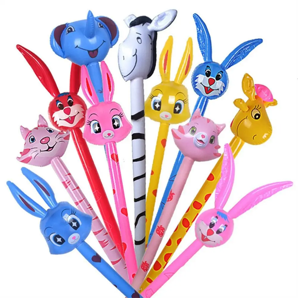 with Sound Inflatable Animals Stick Animal Theme Balloon Sticks Inflatable Hammer Sticks Jungle Safari Cartoon Inflatable Toys