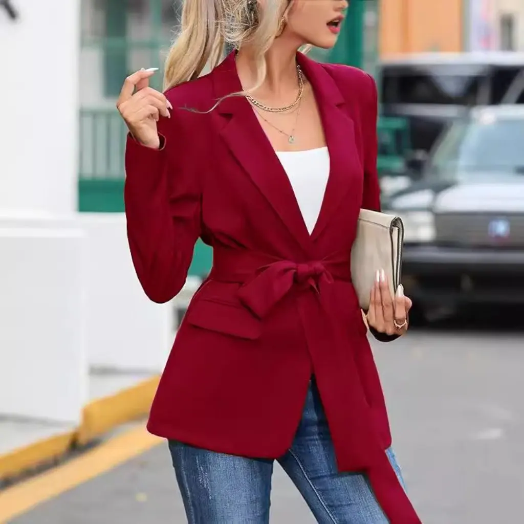 

Autumn New Women's Professional Jacket Casual Cardigan Lace Detail in Stock for