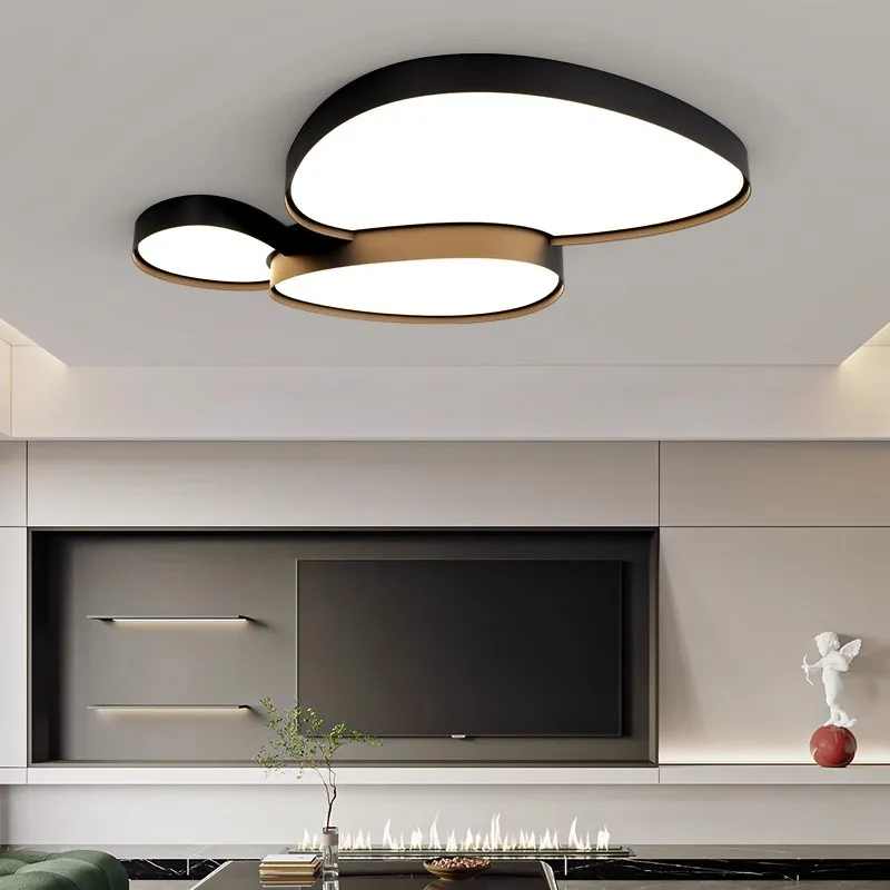Italy Modern Minimalist Three Head Pendant Ceiling Light  Led Chandelier for Home Pebble Shape Aluminum Alloy Hanging Lamps 220V