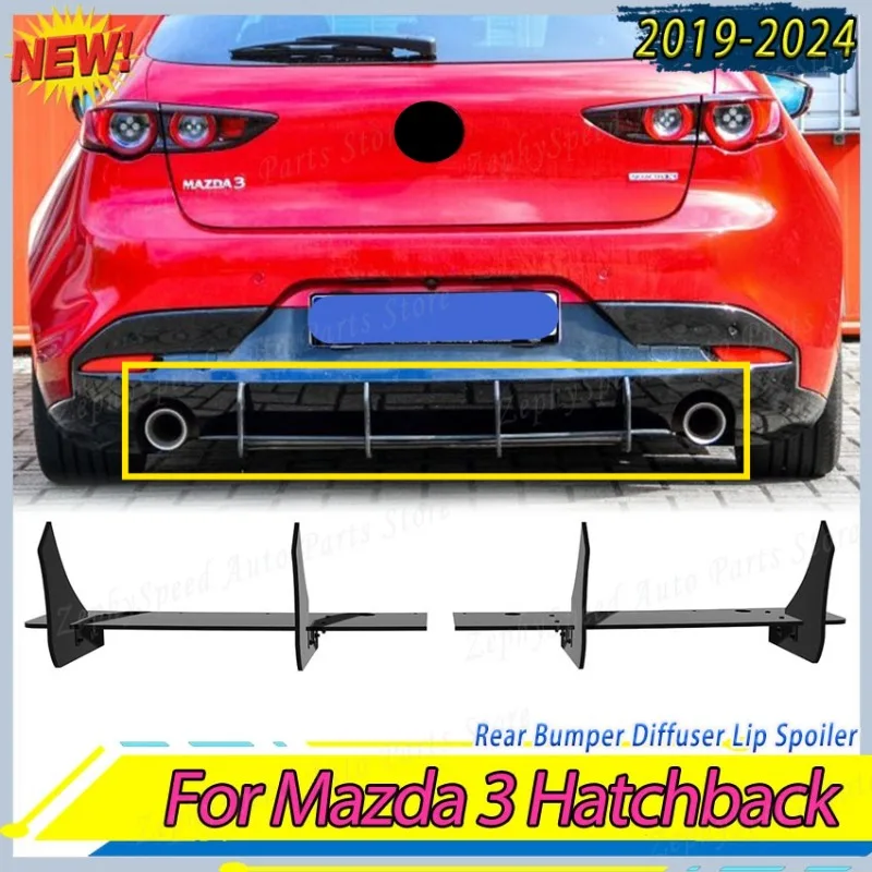 

Задний диффузор-спойлер для Mazda 3 Hatchback 2019-2024, автомобильный сплиттер, автоаксессуары, кронштейн для багажника, тюнинг-комплект для кузова